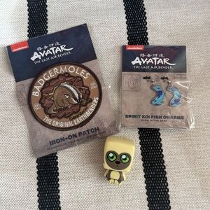 Avatar the Last Airbender IronOn Patch, Koi Fish Charms, Momo Jinx Mobbins